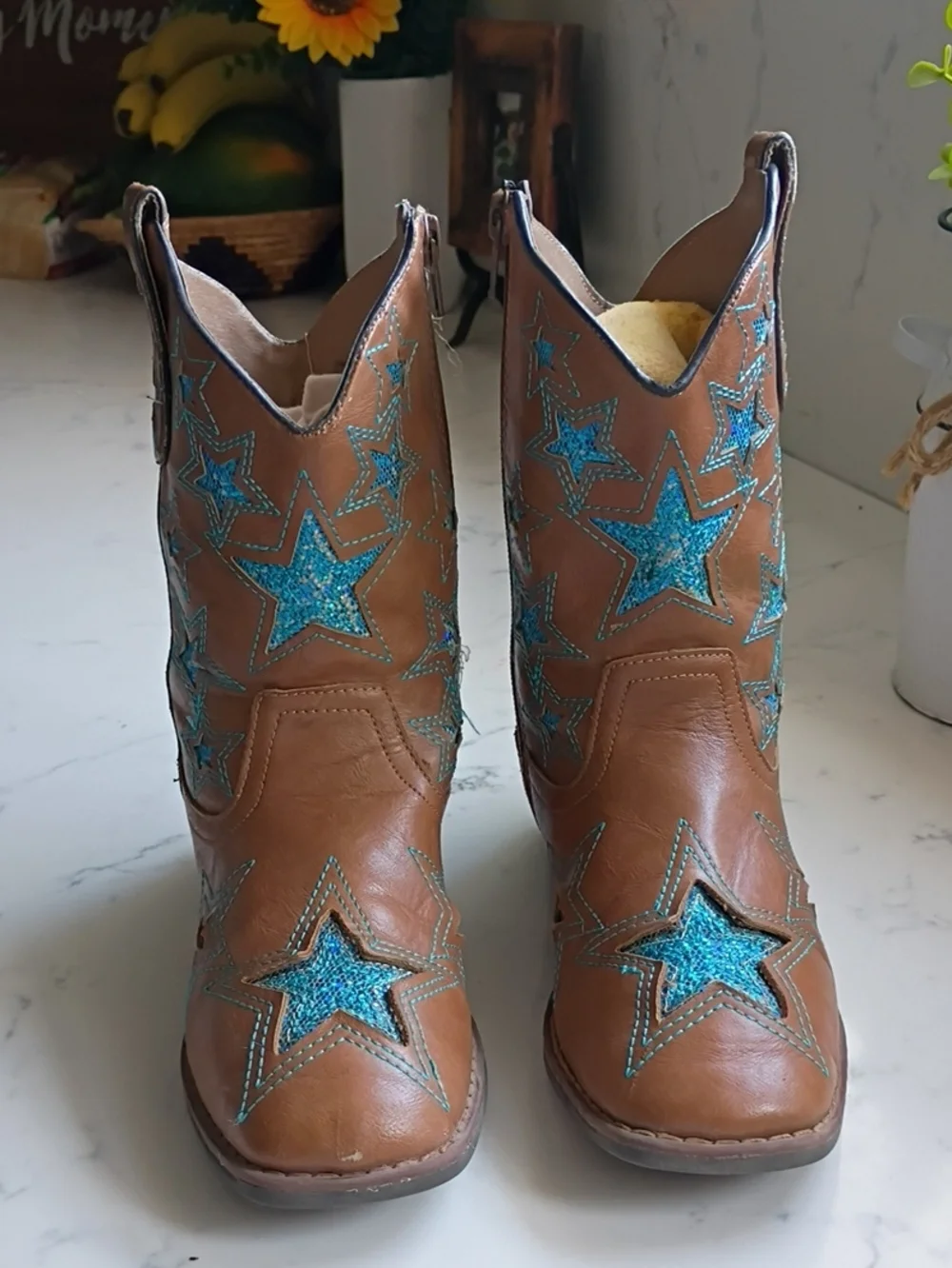wonder nation Brown Western Boots Kids